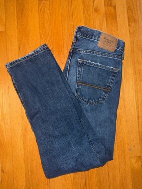 Abercrombie & Fitch Men's Deep Blue Slim Straight Jeans